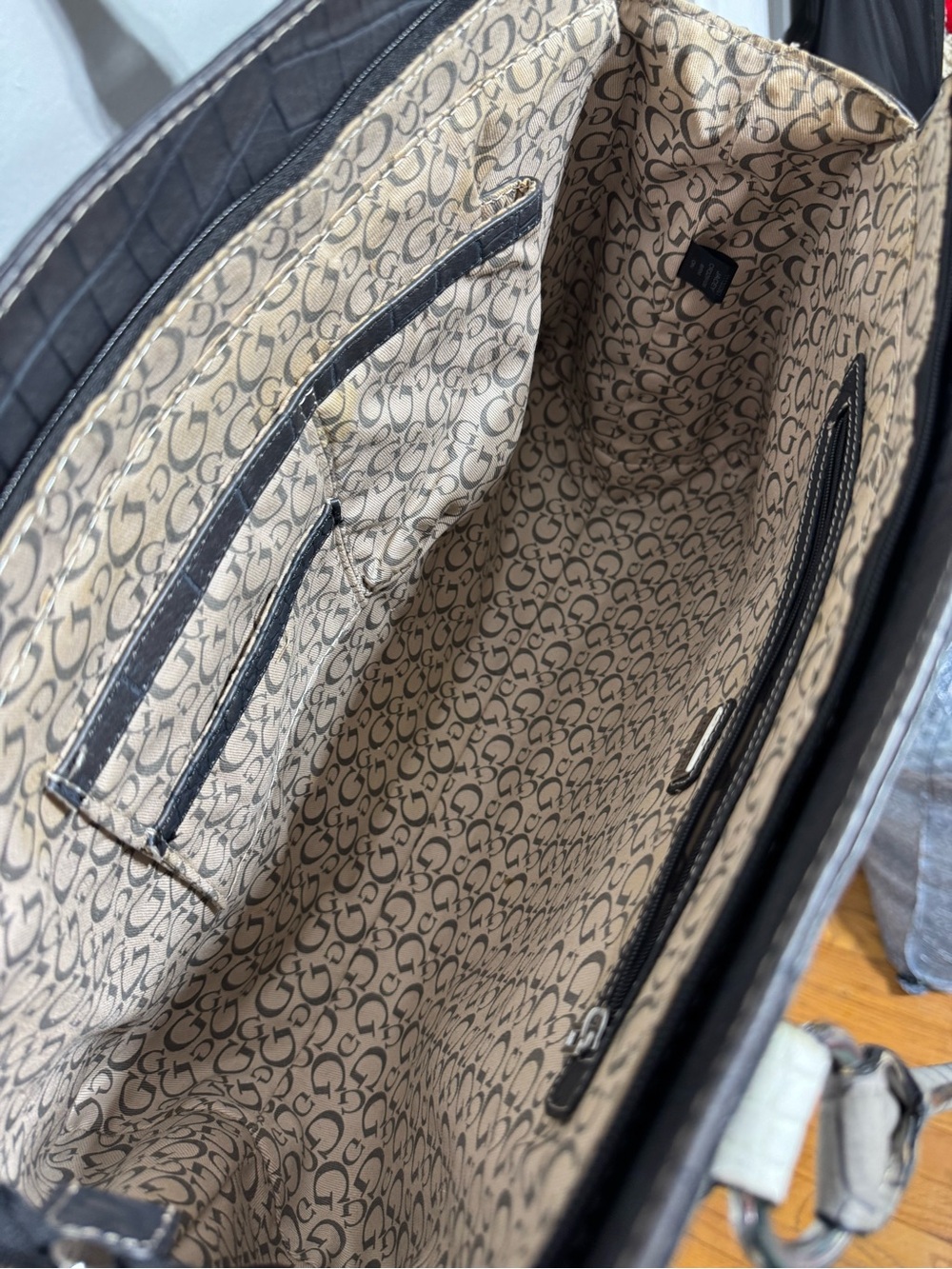 Vintage Guess Jacey Classic Croc-Texture Y2K Shoulder Bag 2000s - Picture 7 of 13